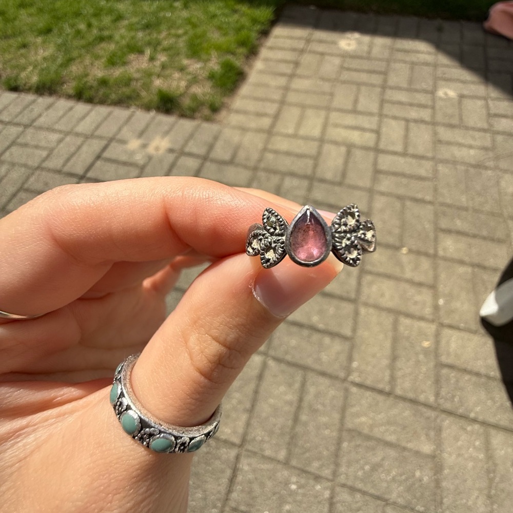Pink Teardrop Ring